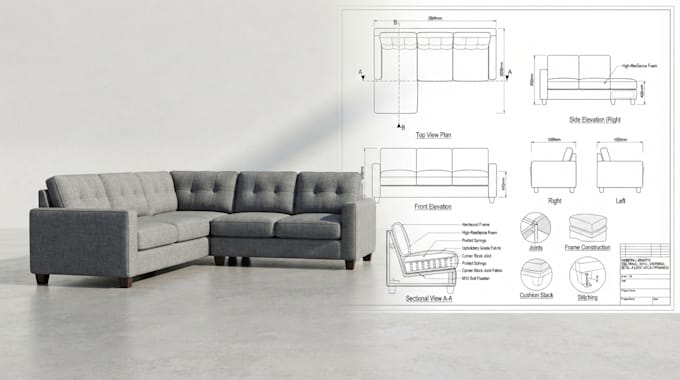 create realistic 3d sofa, chair or bed frame design mattress, table, glb, gltf