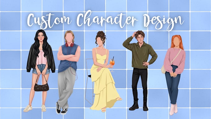 create character illustration for romance book cover