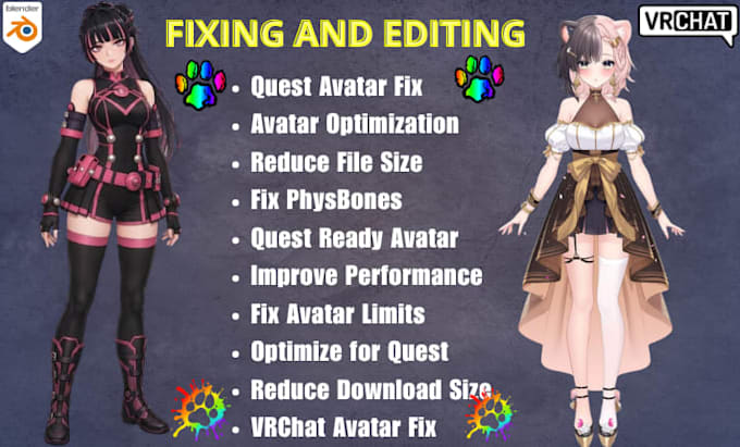 rig and edit furry vrchat avatar, 3d vtuber rigging, animaze setup, vseeface mod