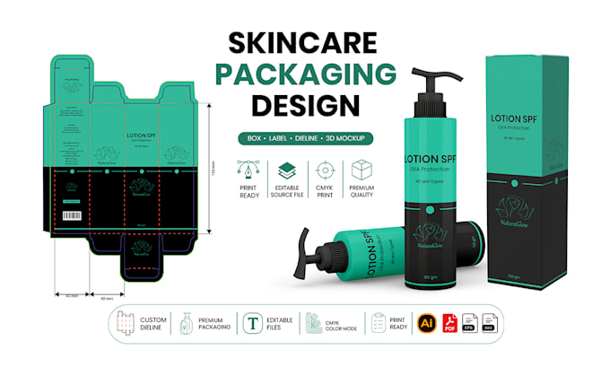 design custom packaging for skincare brands with 3d mockups