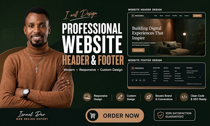 design header and footer website
