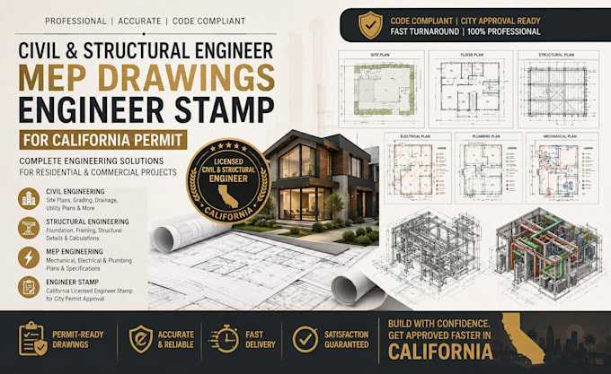 be civil structural engineer mep drawings engineer stamp for california permit