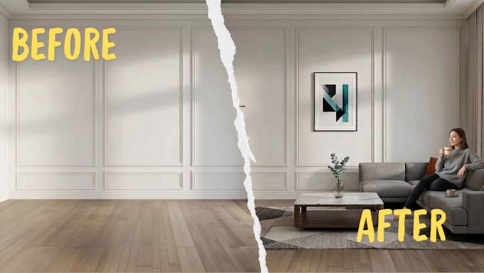 virtually stage empty rooms for real estate listings