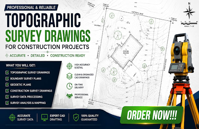 prepare accurate topographic survey drawings for construction projects