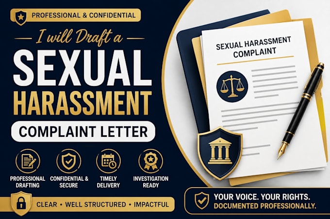 draft a professional sexual harassment complaint letter