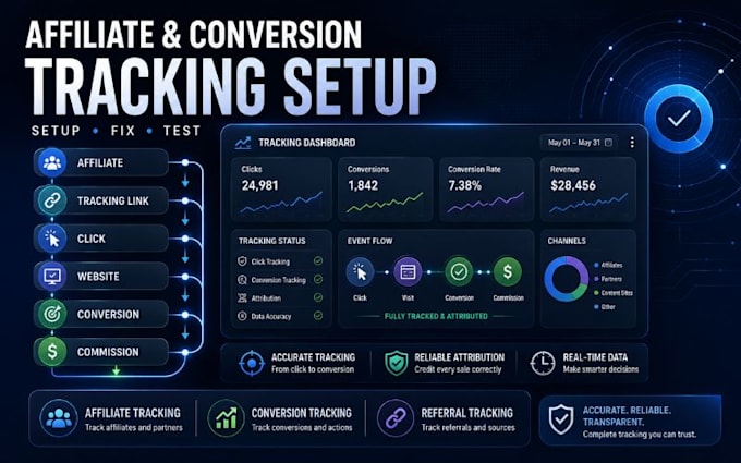 setup affiliate tracking conversion tracking referral tracking system