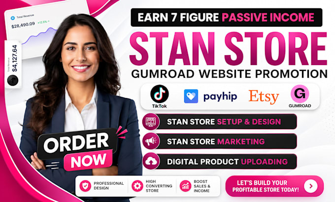 setup stan store, stan store marketing, digital store,  gumroad ebook website