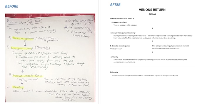 type handwritten notes into a clean digital document