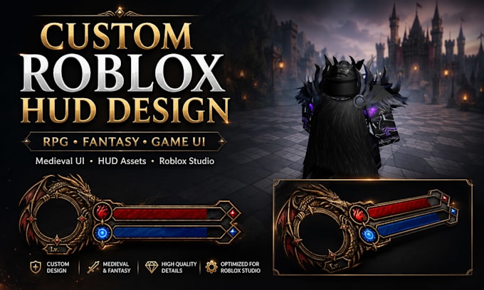 design custom roblox hud and game UI