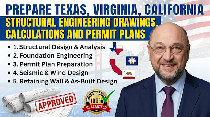 prepare texas virginia california structural engineering drawing calculation