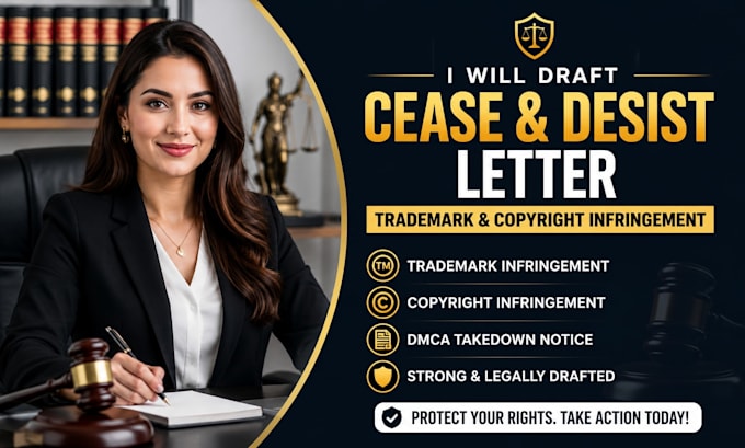draft cease and desist letter trademark copyright infringement
