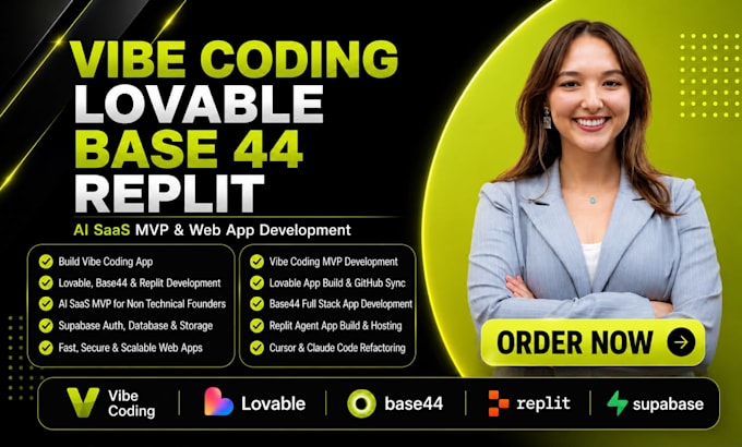 build vibe coding app lovable base44 bolt replit ai saas mvp supabase web app