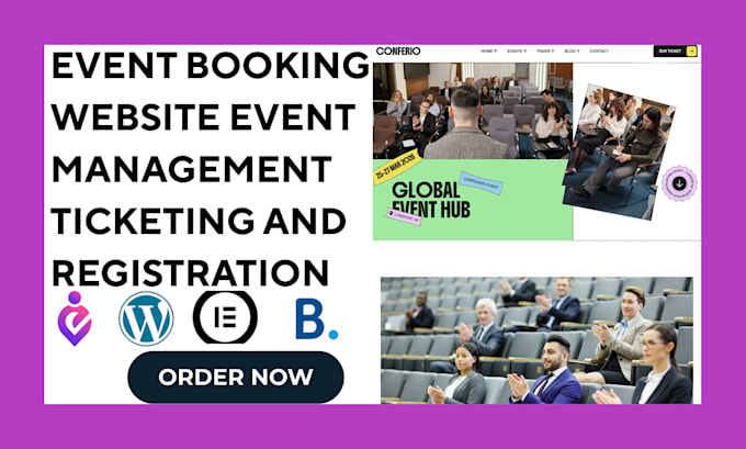 build event booking website for event management ticketing and registration