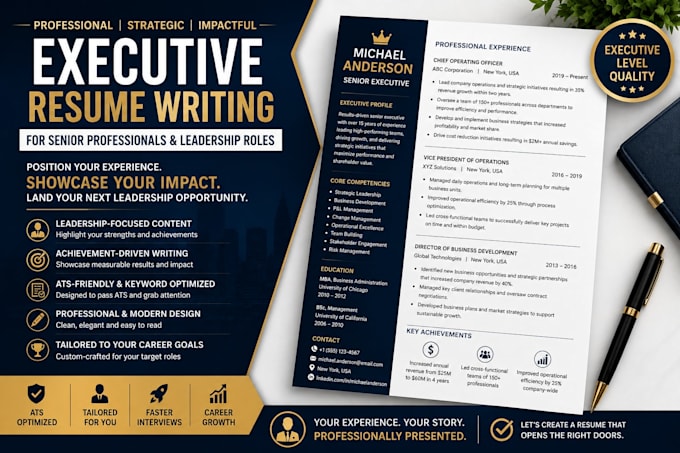 write a professional executive resume for senior professionals