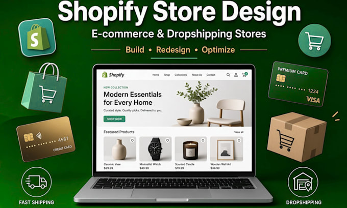 build, redesign german  shopify store ecommerce website and dropshipping store