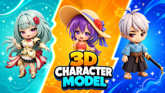 design a cute chibi 3d character model for 3d printing