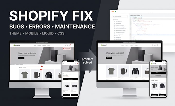 fix bugs and maintain your shopify store
