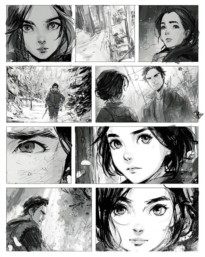 do a comic book page illustration