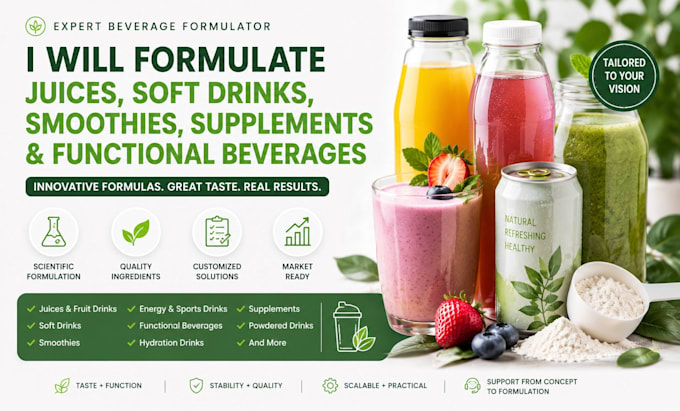 formulate juice, soft drinks, smoothies, supplements and functional beverages