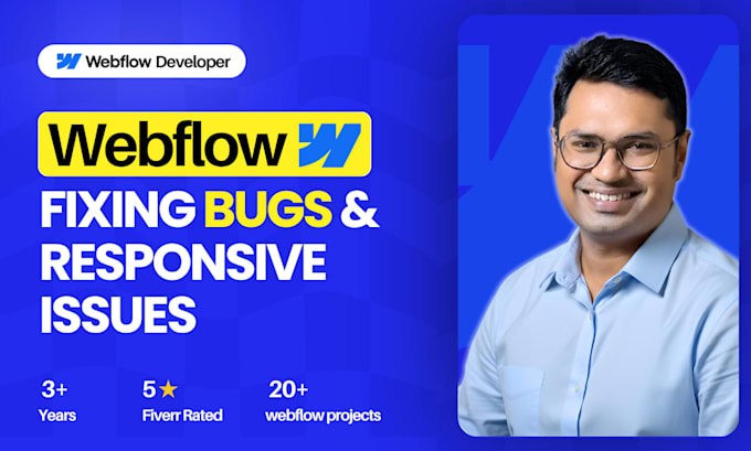 fix webflow bugs, ai generated layouts, animation and responsive issues