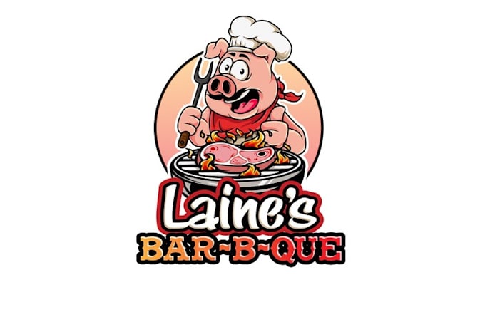 design fun vibrant barbeque company logo