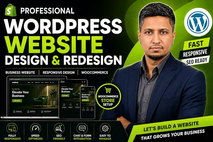 design and redesign a professional wordpress website for your business