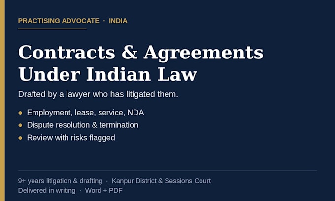 draft contracts and agreements under indian law