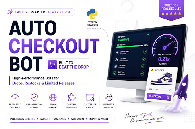 target checkout bot, auto buying bot, auto purchase pokemon bot, website bot