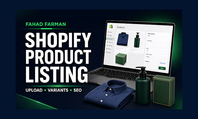 do shopify product listing, product upload, variants and SEO