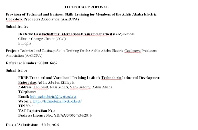 prepare technical documents such as for bids