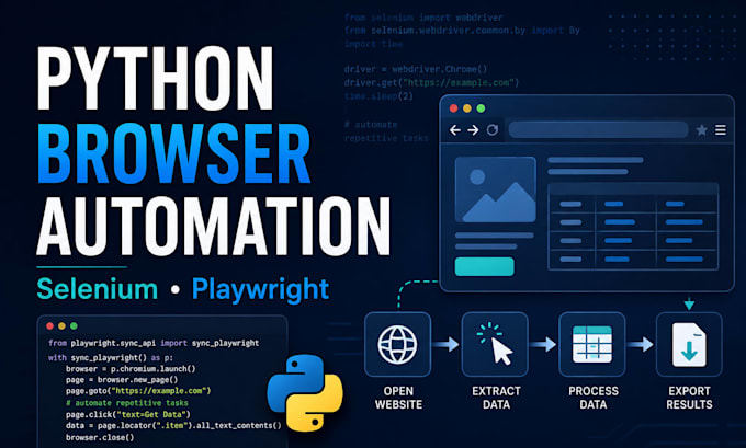 automate browser tasks using python selenium and playwright