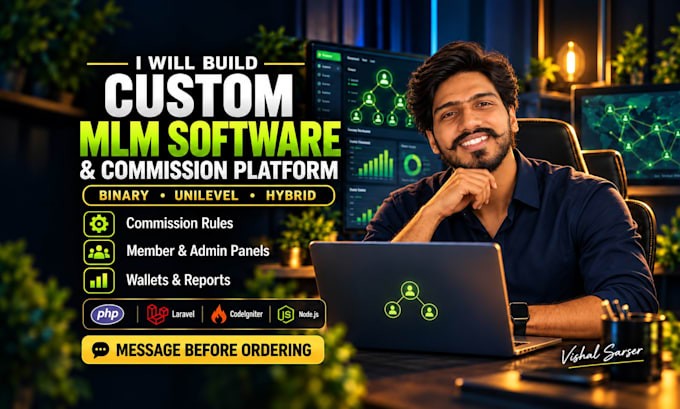 build MLM software, binary MLM and commission platform