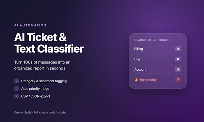 build an ai tool to classify and summarize your tickets or text data