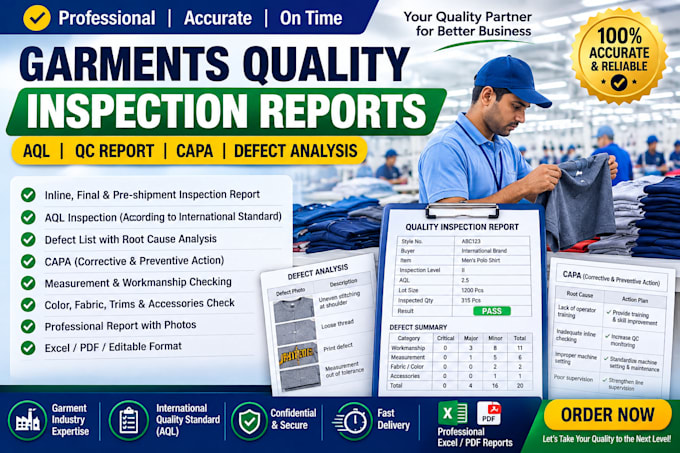 create professional garments quality inspection reports