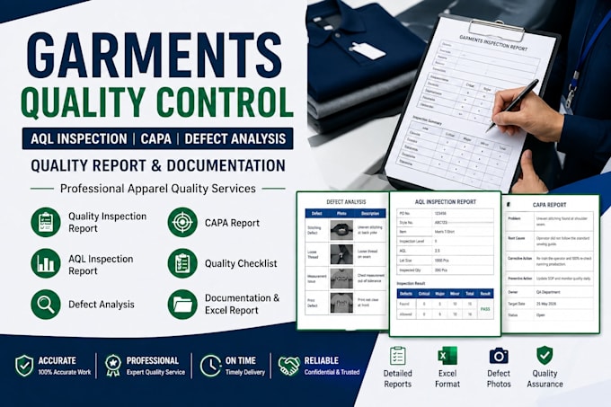 create professional garments quality inspection reports