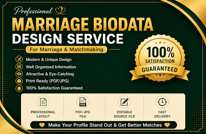 create an elegant and attractive marriage biodata design