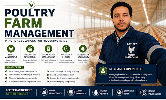 provide poultry farm management and consulting services