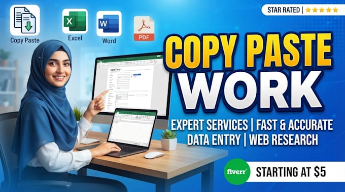 do fast and accurate data entry and copy paste work