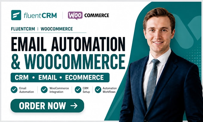set up fluentcrm email automation with woocommerce integration