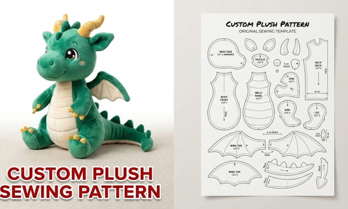 design custom plush sewing patterns for stuffed animals manufacture ready
