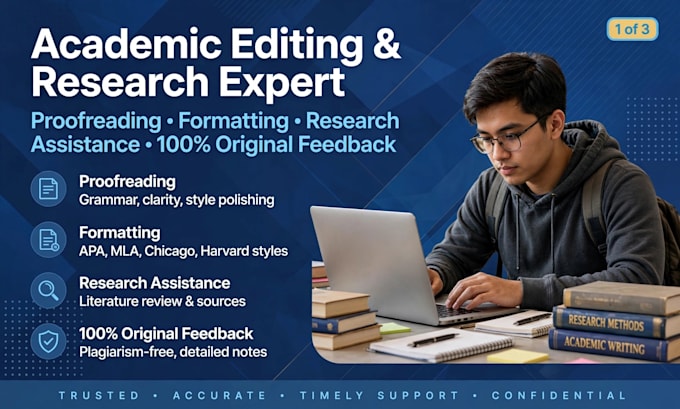 proofread and provide research assistance