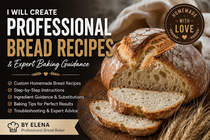 create professional bread recipes and provide expert baking guidance