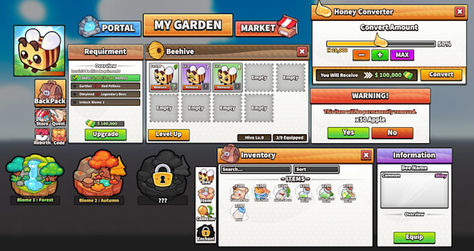 design great roblox UI , gui for your roblox game