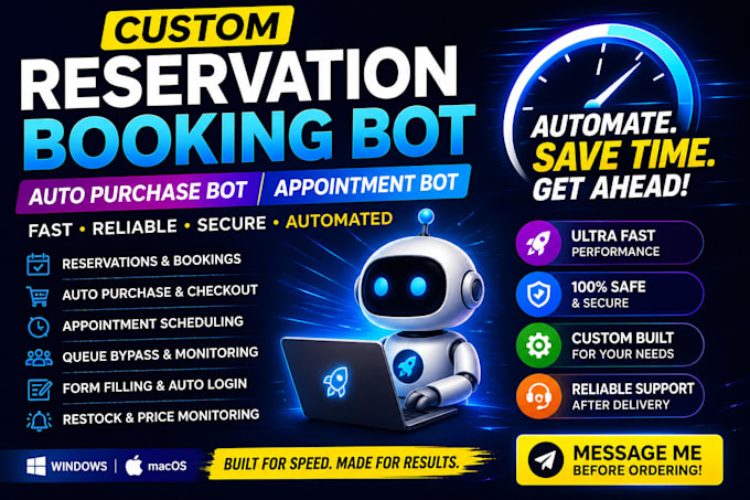 develop an automated booking, purchasing and appointment bot