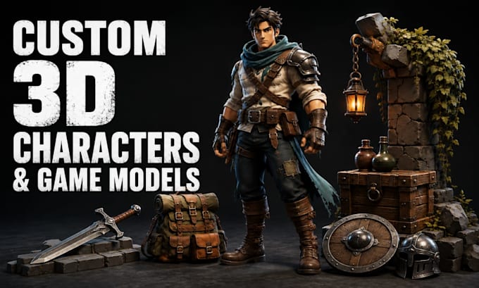 create custom stylized 3d characters, game 3d models for unity and unreal