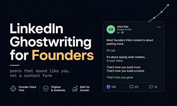 ghostwrite linkedin posts for startup founders and ceos