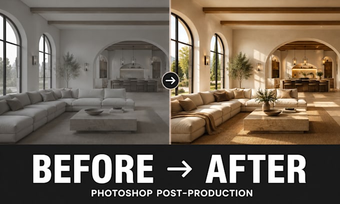enhance your architectural render with photoshop post production