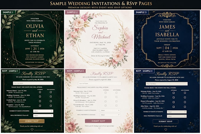 create a custom wedding invitation website with rsvp