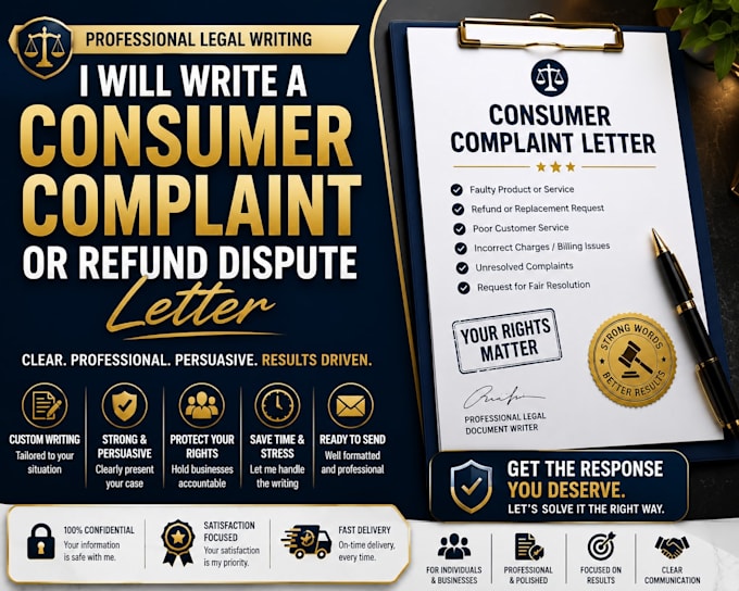 write a consumer complaint or refund dispute letter
