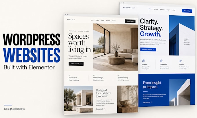 design a responsive wordpress elementor website for your business
